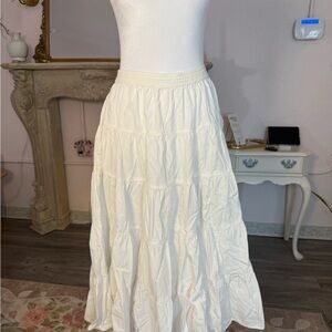 Free People Cream Maxi Skirt